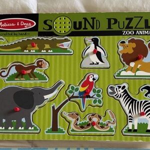 Melissa & Doug Zoo Animals Sound Puzzle - Green and Red